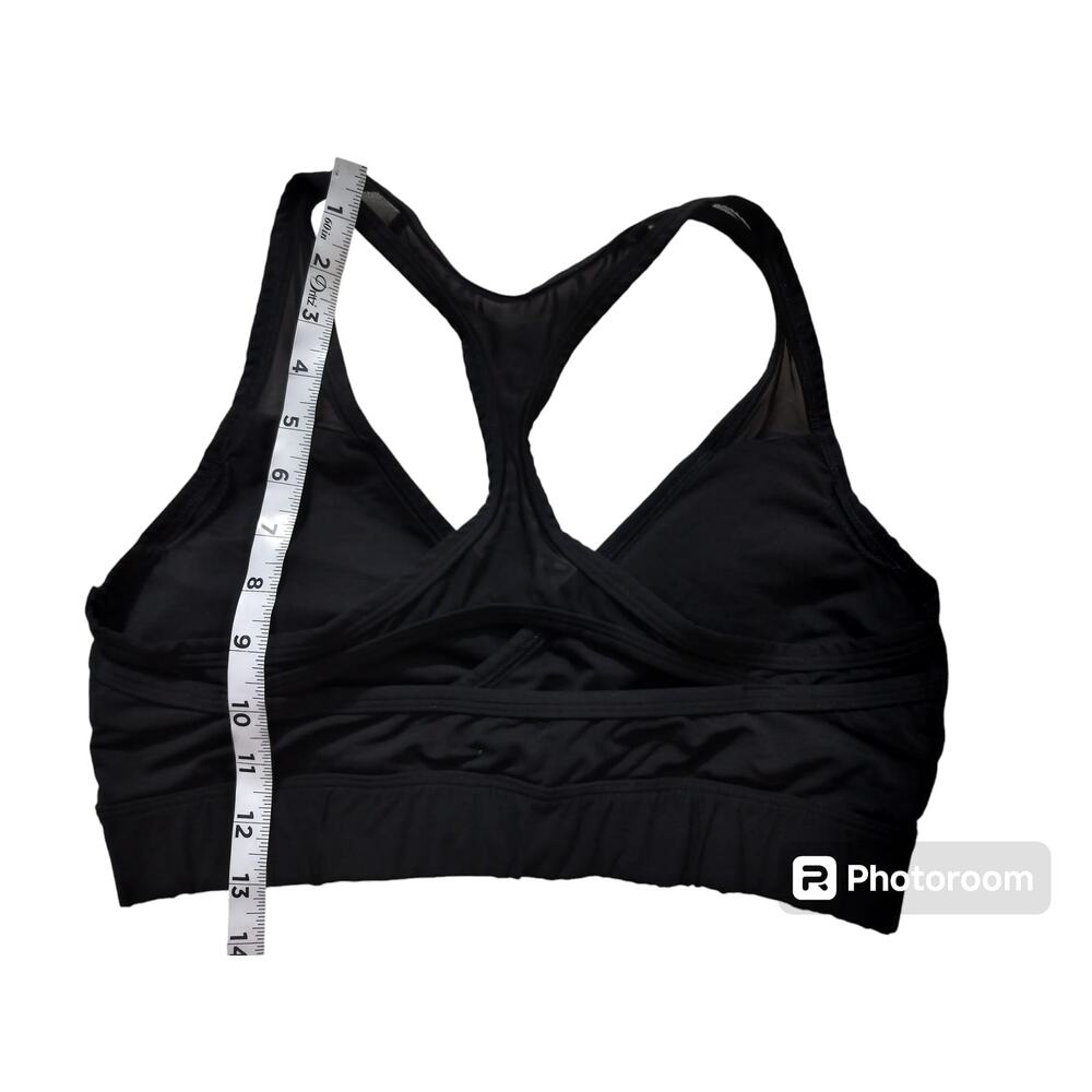 Pink victoria secrets ultimate lightly lined black sports bra wrap meshh size L - Picture 6 of 7